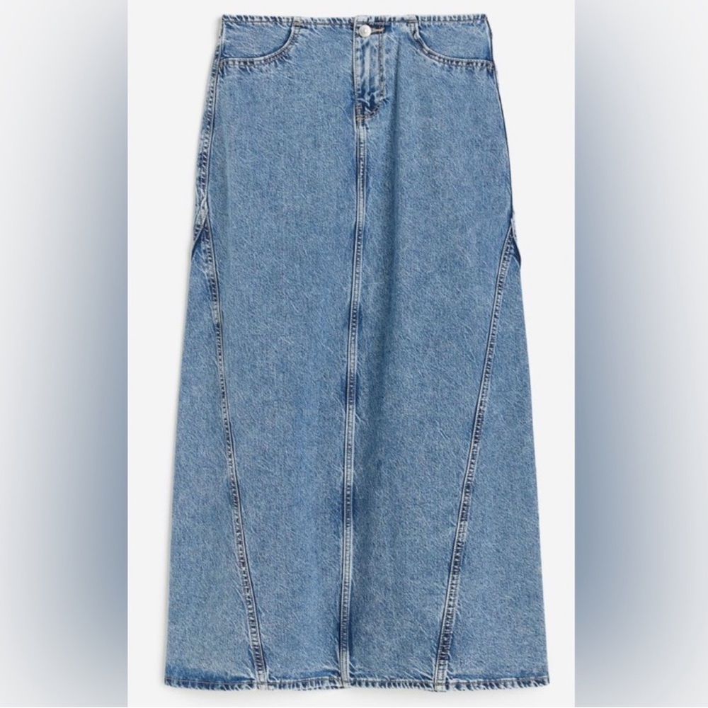 NWT H&M Womens Divided Denim Maxi Skirt Size 8